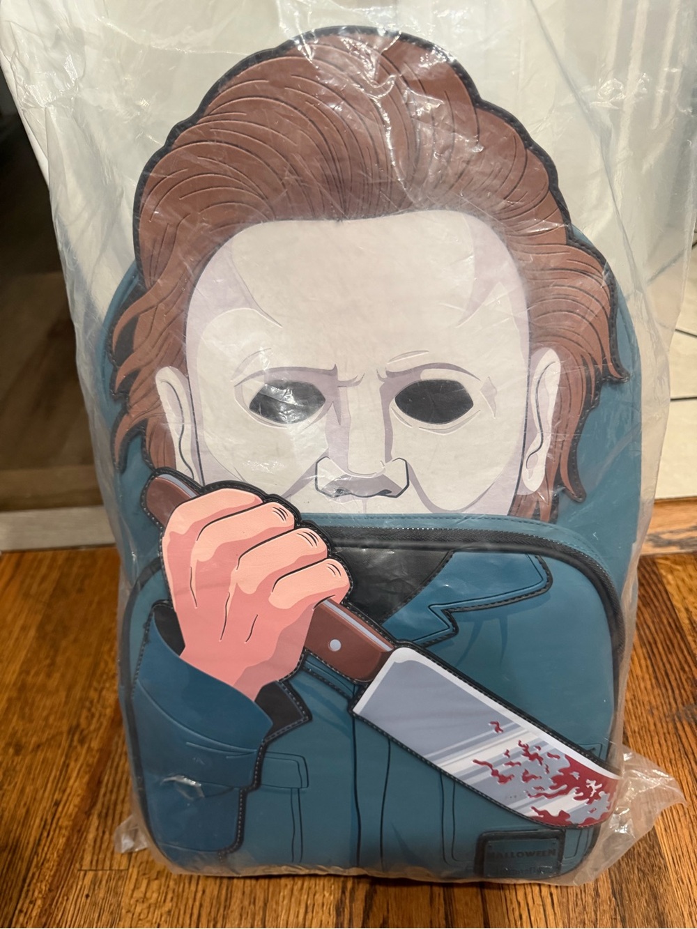 Loungefly Michael Myers Backpack - White, Brown, Teal